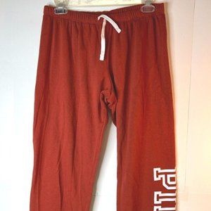 Victoria's Secret PINK Logo Sweatpants Drawstring Elastic Waist Rust Orange-M